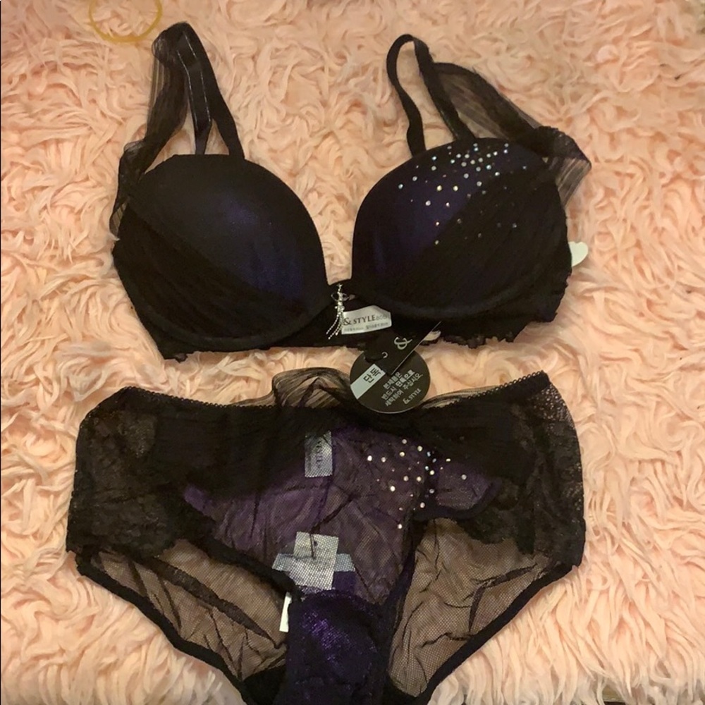 Korean Chrystal bra and panty set